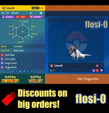 6IV Shiny Salandit Pokemon Scarlet and Violet