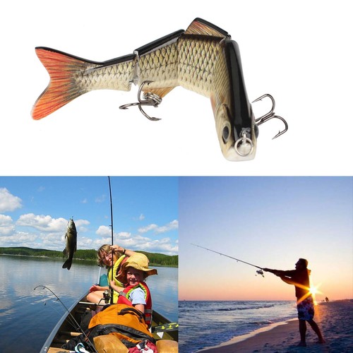 Fishing Lures Swimbait Bass Fish Crankbait Jointed Trout Swimbait with Hooks - Picture 7 of 13