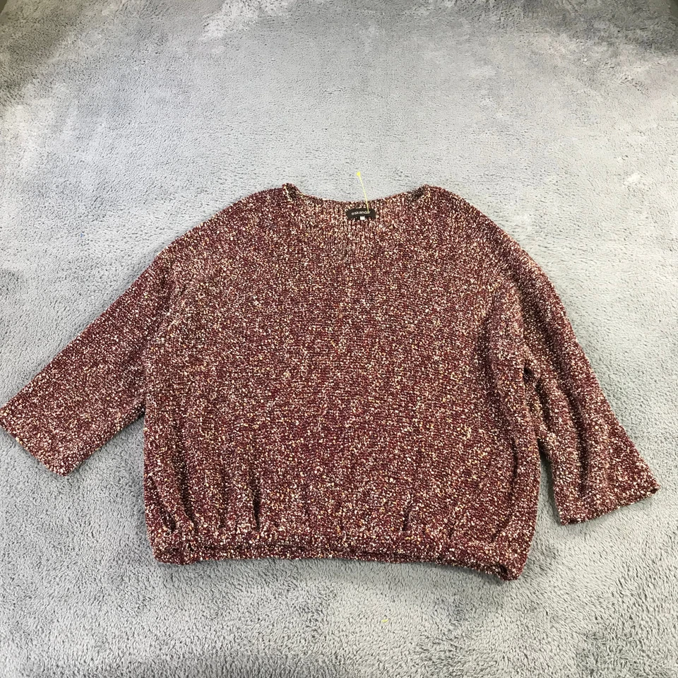 Suéter Eskandar Mujer Talla Única Amarillo Rojizo Escocia Gran Tamaño Algodón Tejido Foto 2 de 4