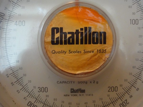 Vintage Chatillon Quality 1000g Scale, 500g x 2g, Tempruf. Works! Nice!  - Picture 3 of 3