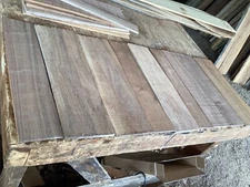 (W53)  Clear  Black walnut 5/16” to 7/ 16” thick, 21” long , total 10 sq. foot