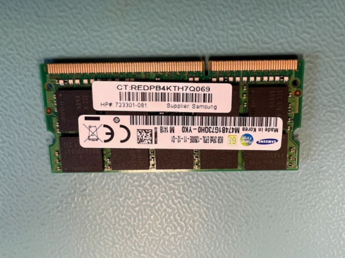 LOTE DE 5 SODIMM DDR3 SDRAM Samsung/HP 723301-081 8 GB DDR3 1600 MHz - Imagen 1 de 2