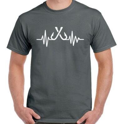 Fisherman T-Shirt Heart Beat Mens Funny Fishing Angler Angling Rod Fish Reel