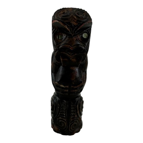 Vtg NEW ZEALAND TEKO TEKO TIKI FIGURINE WOODEN Hand Carved Wood - Picture 9 of 9