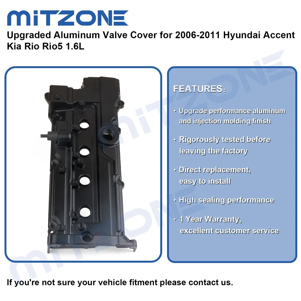 Tampa de válvula de alumínio atualizada para 2006-2011 Hyundai Accent Kia Rio Rio5 1.6L🚗 - Imagem 2 de 4
