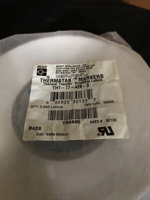 Brady THT-17-428-3 ThermTrans Label, 3,000