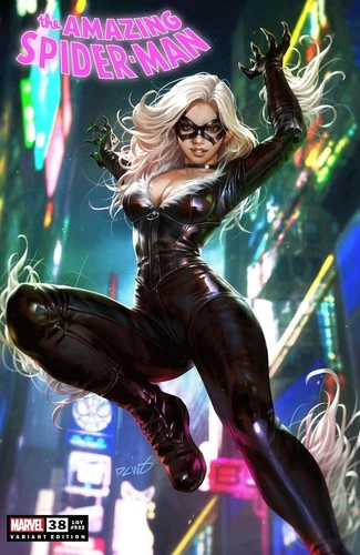 🔥🕷 AMAZING SPIDER-MAN #38 DERRICK CHEW BLACK CAT Trade Dress Variant