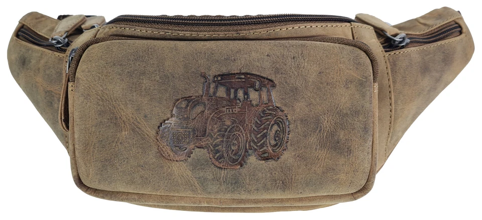 EINKAUFSZAUBER Echt Leder Gürteltasche Bauchtasche Traktor - Landwirtschaft Landwirt Bauernhof