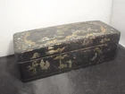 Antique Japanese Meiji period Lacquered box with mother of pearl inlays