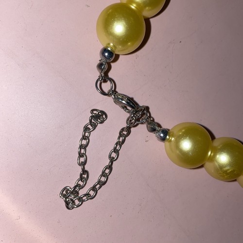 15 Zoll gelbe klobige Perlenkette. 5/8 Zoll Perlen Faux Nicht Real R06 - Bild 4 von 4