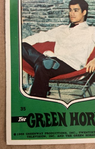 VINTAGE GREEN HORNET STICKER #35 (1966) Topps; Bruce Lee as Kato; Excellent; New - Picture 6 of 6