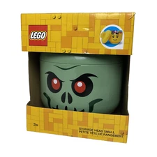 LEGO Green Skeleton Zombie SMALL Storage Head Container Halloween NEW