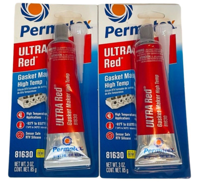 PERMATEX Ultra Red RTV Silicone Gasket Maker HIGH TEMPERATURE up to 650° 2/pack