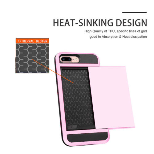 For iPhone 7 Plus 8 Plus 5.5 Wallet Case Card Pocket Hybrid Shockproof Cover - Picture 23 of 32