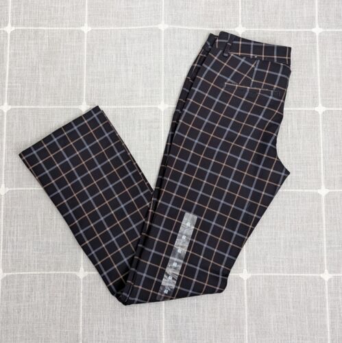 Express Columnist Barely Boot Pants Womens 4R Blue Plaid Stretch Low Rise