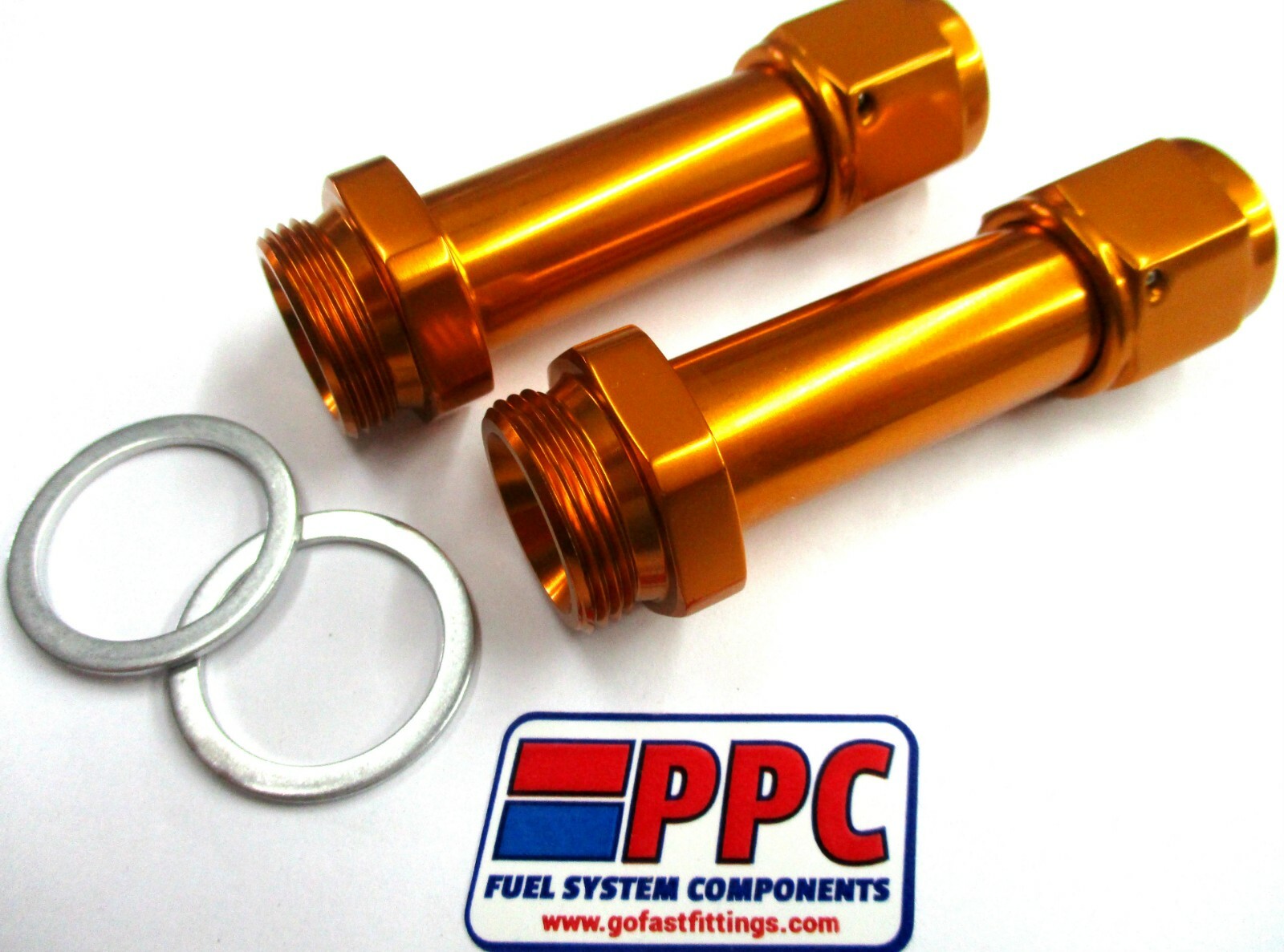 Holley Carb Inlet fittings 08 AN Female x 7/820 Show Polished Gold
