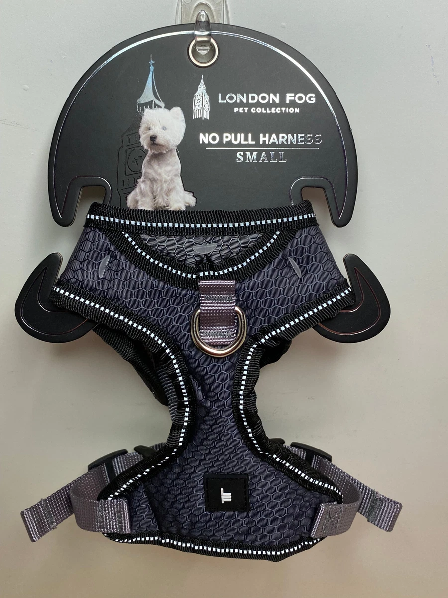 London Fog Pet Collection Designer Dog Harness Navy/Black size Small (15  lbs.)