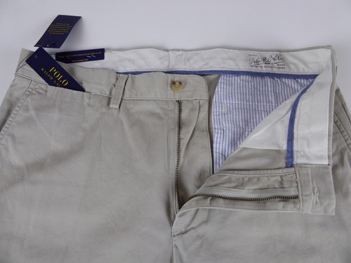 Pantalones de sarga chinos caqui de algodón delantero plano Polo Ralph Lauren nuevos con etiquetas calce clásico $85 - Imagen 20 de 77