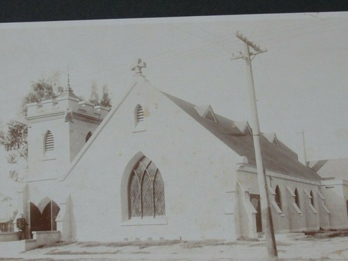 Lot 2 große antike Kabinettfotos innen außen gotische Kirche Keltenkreuz - Bild 4 von 6
