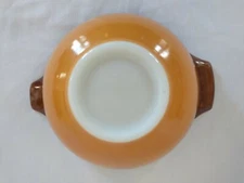 Burnt Orange Flameglow Pyrex Mixing Nesting Bowl Milk Glass 9 1/4" x 7 1/4" 