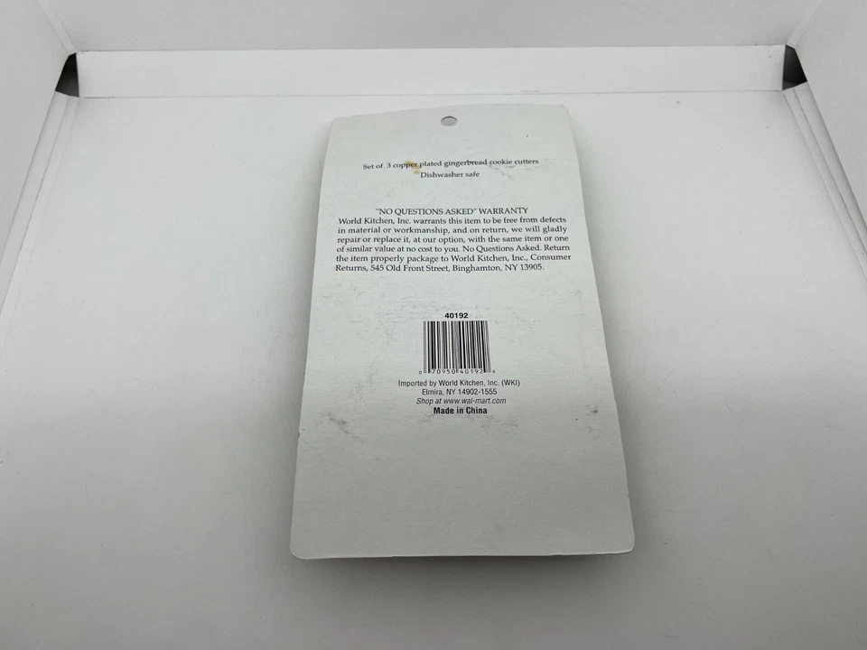 Vintage Copper Plated Cookie Cutters Nesting Gingerbread 3 Sizes EKCO (SEALED) - Image 3 of 4