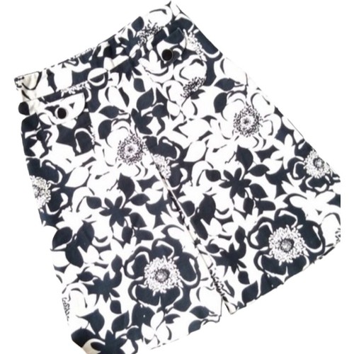 MERONA Women's A-Line Mini Skirt Floral Pattern In Black & White Size 4 NEW - Picture 5 of 6