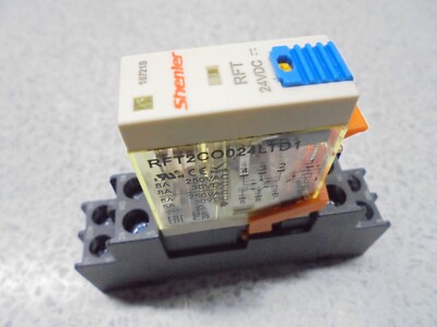 Shenler RFT2CO024LTD1 24 V DC Spule 8A 2-polig C/O Kontaktrelais und Hutschienensockel