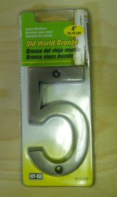 #5 4'' HOUSE NUMBER, OLD WORLD BRONZE HY-KO, BR-42OWB/5
