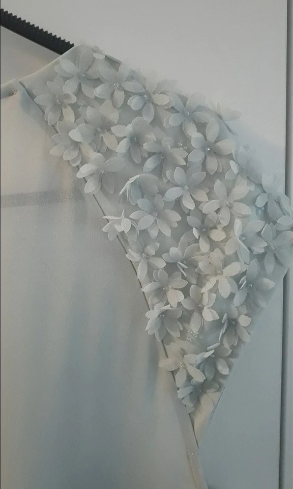 Langes Abendkleid Abiball Brautjungfer salbei/mint, Gr. 38 - Bild 3 von 3