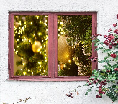 3D Christmas 1591NAO Window Film Print Sticker Cling Stained Glass UV Block Fa