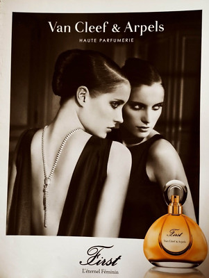 Van Cleef £ Arpels Vintage Print Ad !! '' New First Perfume for Women ''