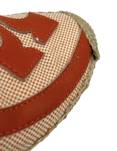 ALPARGATAS LONNIE TORY BURCH LONA Y CUERO PLANAS NARANJA 6M - Imagen 11 de 11