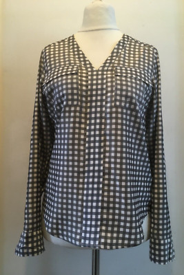 Express USA Damen-Bluse Oberteil lang rollbar ärmellos s neu mit etikett uvp 59,90 $ Gingham