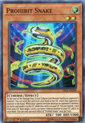 YuGiOh Card - (NM) Prohibit Snake FIGA-EN038 - 1st Ed Super Rare