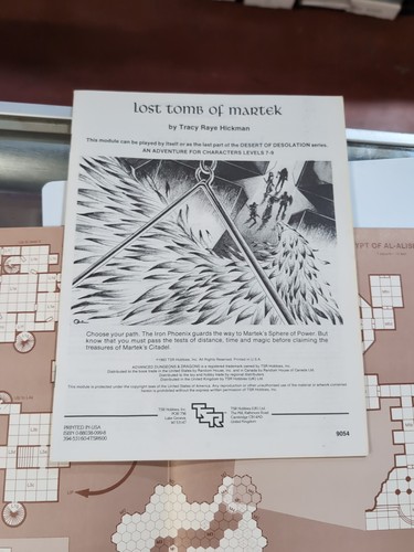 LOST TOMB OF MARTEK MODULE I5 TSR DUNGEONS & DRAGONS AD&D D&D tracy hickman '83 - Picture 5 of 13