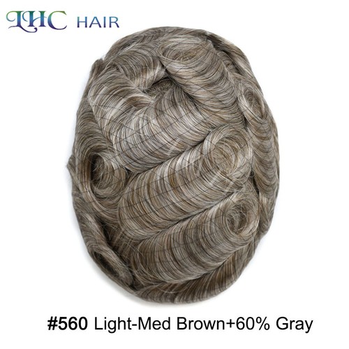 Toupee For Men Hair Replacement System Swiss Lace Front Natural Human Hairpieces - Picture 49 of 78