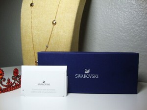 Authentic Swarovski Rose Gold-Plated 32" Chain Necklace, (4) Crystal Pave Swans, COA - IOB