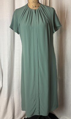 Hugo Boss Dibanora Short Sleeve Dress Green Sz 4 Silk Blend Midi Sheath | eBay Hugo Boss Dibanora Short Sleeve Dress Green Sz 4 Silk Blend Midi Sheath | eBay