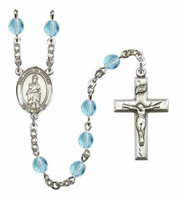 March Birth Month Prayer Bead Rosary with Our Lady of Victory Centerpiece, 19 In