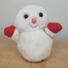 Dan Brechner Christmas Baby Snowman Plush 7" White with Red Mittens