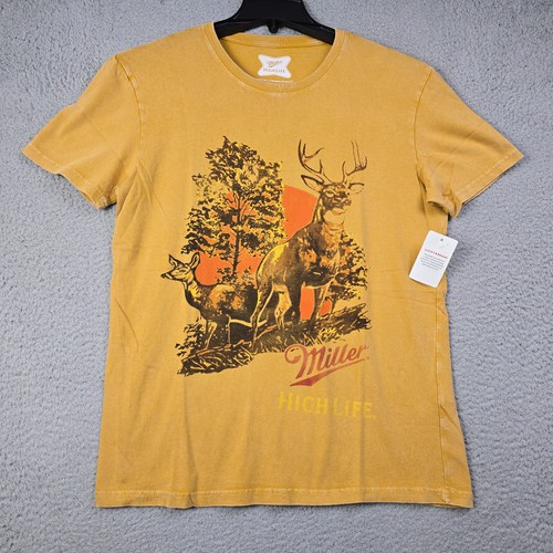 Lucky Brand MILLER HIGH LIFE Hemd HERREN Medium gelb BIER FREIZEIT Jagd Neu mit Etikett - Bild 2 von 16