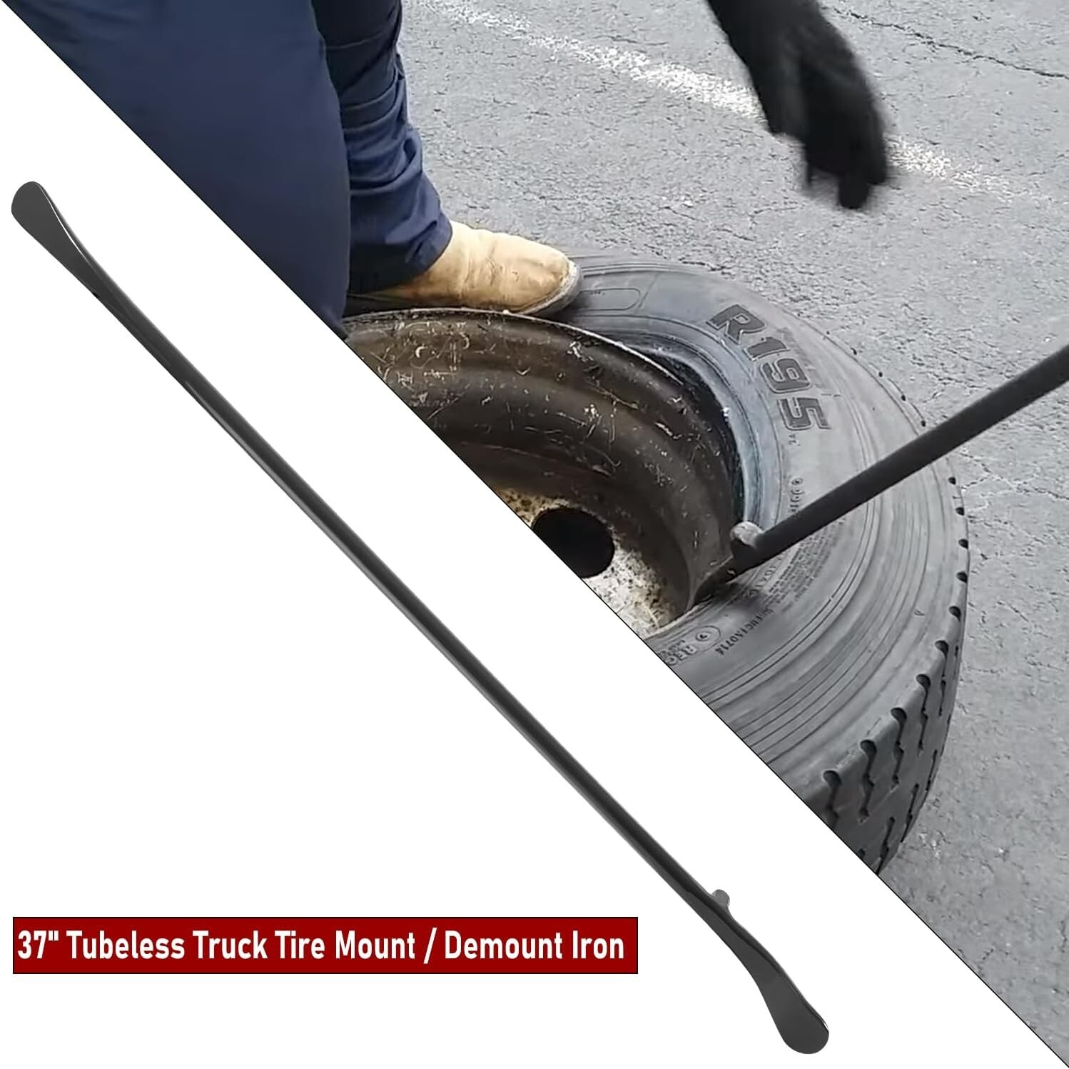 34645 Truck Mount/Demount Tire Iron, 37", 3/4″ Stock Tire Bar Tubeless