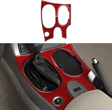 Red Real Carbon Fiber Central Gear Shift Panel Cover Trim Fits 05-07 Corvette C6
