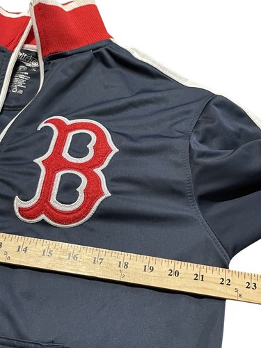 Stitches Boston Red Sox Baseball Sweatjacke Herren Gr. M blau rot Trainingsmantel - Bild 4 von 7