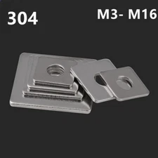 304 Stainless Steel Flat Square Washers Gaskets M3 M4 M5 M6 M8 M10 M12 M14 M16