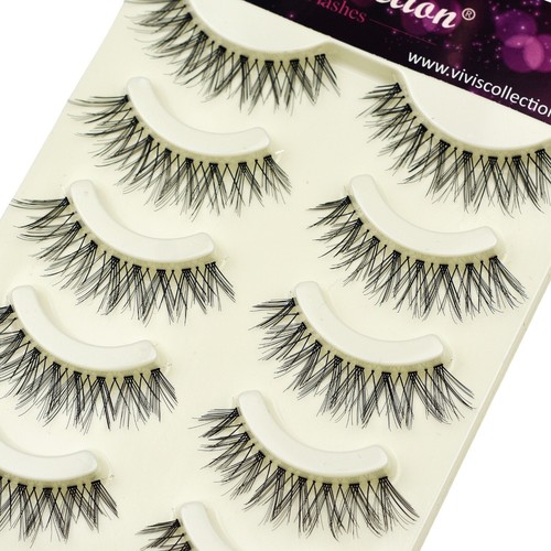 False Lashes Eyelashes Natural Wispy Short Cat Eye Long Thick Fake Mink Handmade - Picture 18 of 34