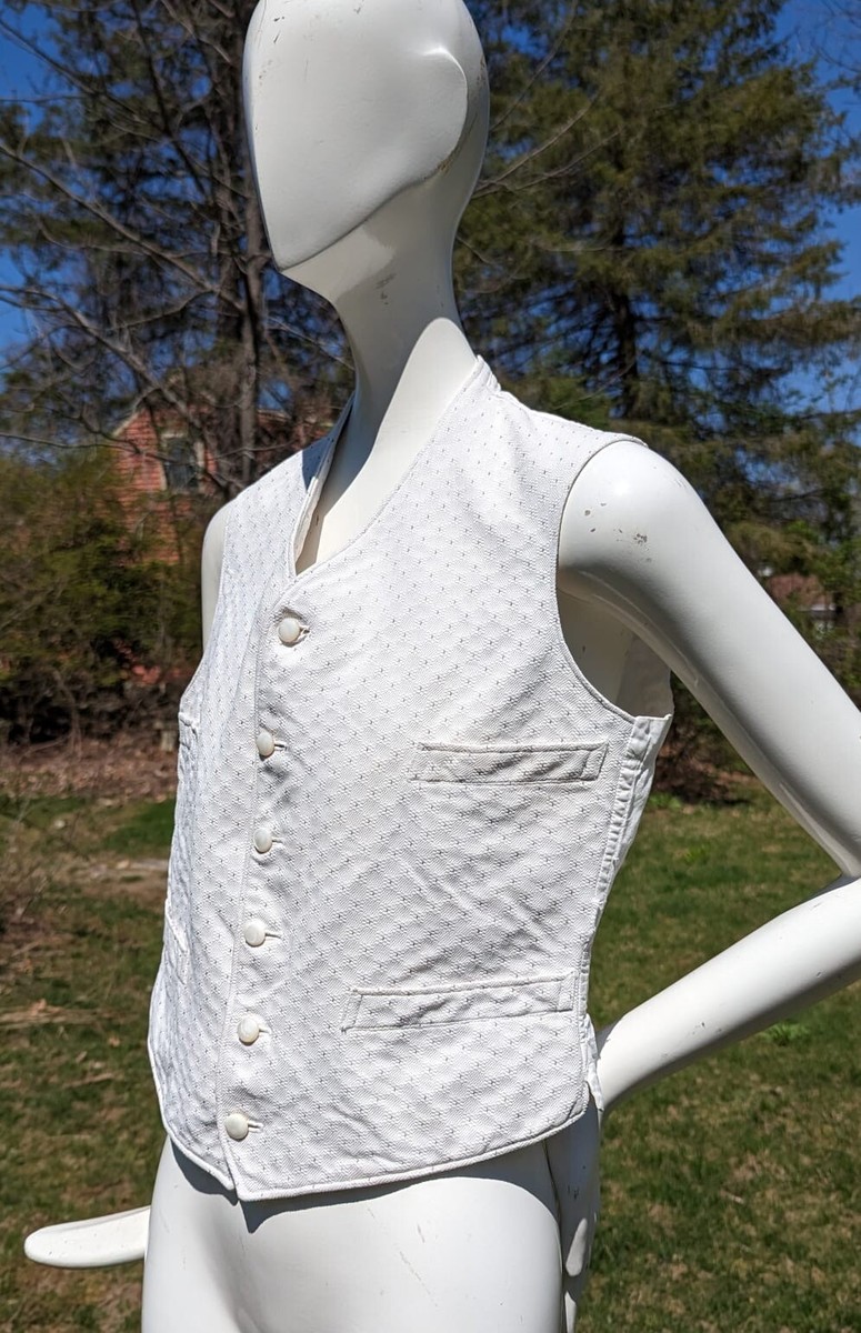 ANTIQUE EDWARDIAN MEN'S PATTERNED COTTON WAIST COAT VEST | eBay