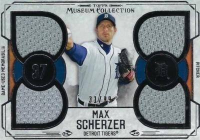 2015 MAX SCHERZER JERSEY MUSEUM TOPPS #/99 QUAD MINT