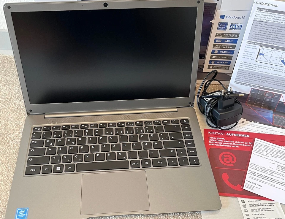 Odys myBook 14" Intel 2,2 GHz QuadCore 4GB RAM 32GB Flash Micro HDMI Windows 10 - Bild 2 von 4