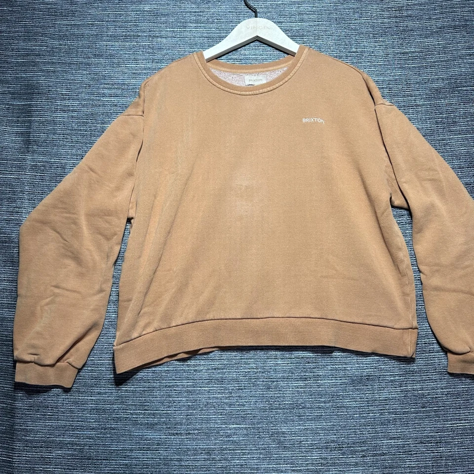 Brixton Sweatshirt Men's Size XL Orange Brown Pullover Long Sleeve Fleece Warm - Image 2 of 4